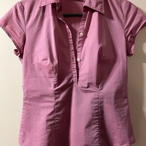 Pink Women's 1/2 button down top